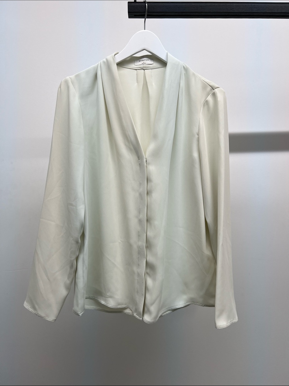 Babaton Mint Button-Down V-Neck Blouse